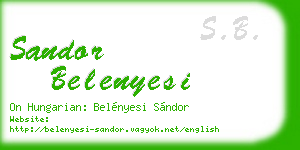 sandor belenyesi business card